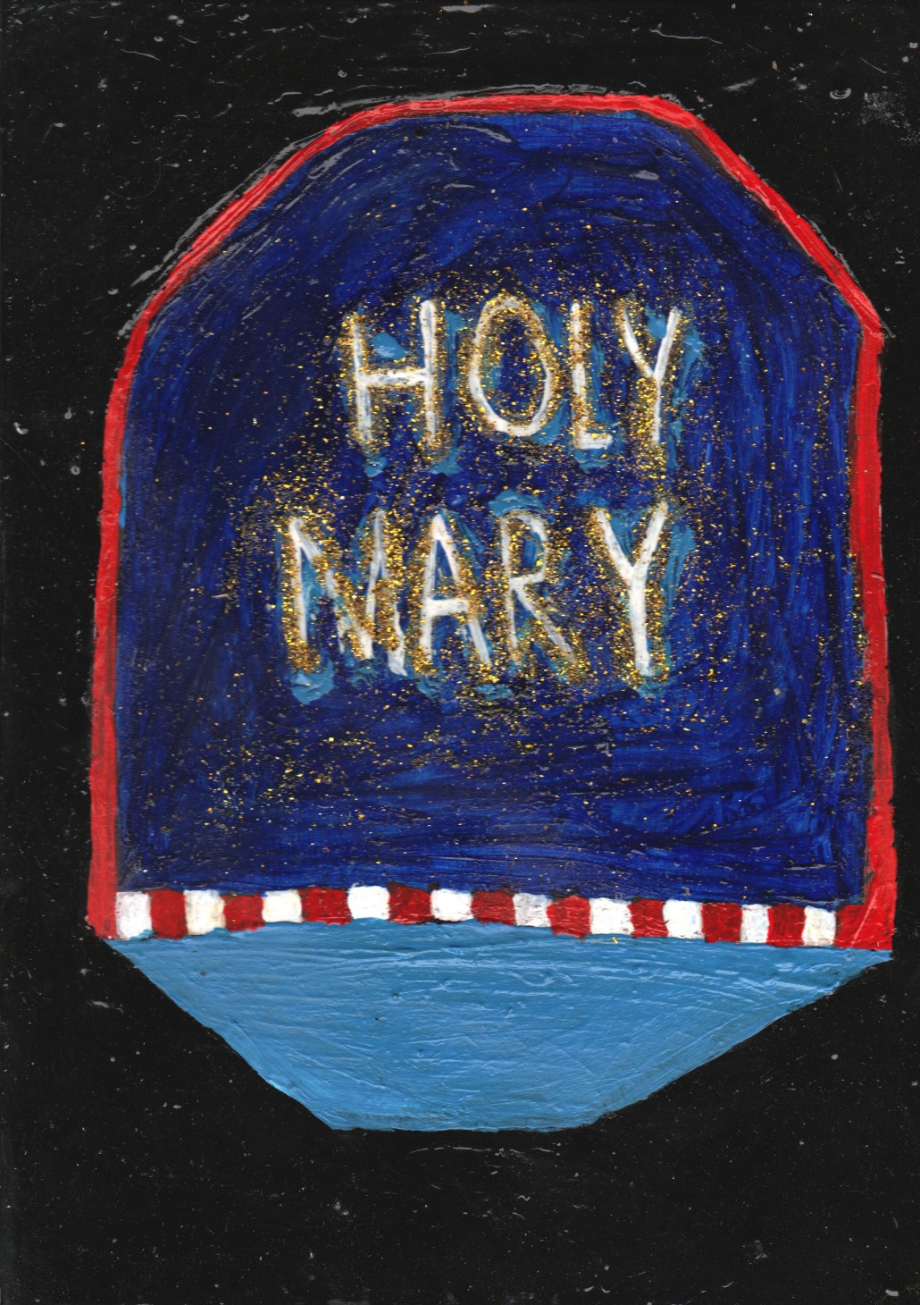 Holy Mary 2015, Resin, Paint, Glitter